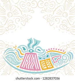 Happy birthday greeting card. Vector illustration