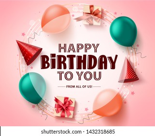 Happy Birthday Greeting Card Vector Banner Stock Vector (Royalty Free ...