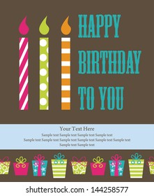 happy birthday greeting card. vector illustration