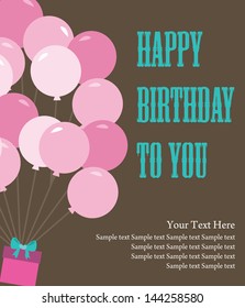 happy birthday greeting card. vector illustration