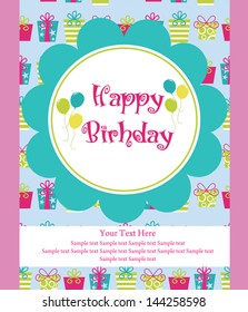 happy birthday greeting card. vector illustration