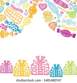 Happy birthday greeting card. Vector illustration