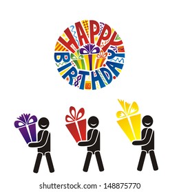 Happy birthday greeting card vector illustration