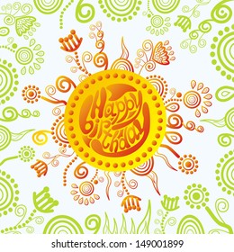 Happy birthday greeting card vector illustration