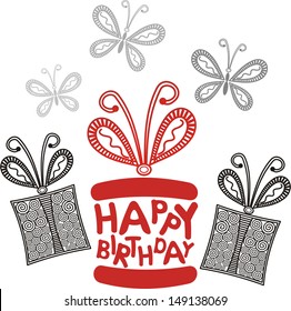 Happy birthday greeting card vector illustration