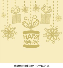 Happy birthday greeting card vector illustration