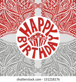 Happy birthday greeting card vector illustration