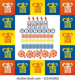 Happy birthday greeting card vector illustration