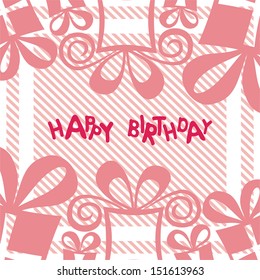 Happy birthday greeting card vector illustration