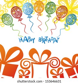 Happy birthday greeting card vector illustration