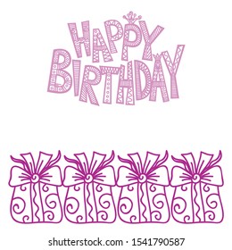 Happy birthday greeting card. Vector illustration