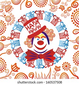 Happy birthday greeting card vector illustration