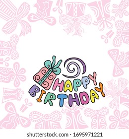 Happy birthday greeting card. Vector illustration