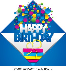 Happy Birthday Greeting Card Vector Illustration
