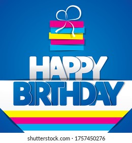 Happy Birthday Greeting Card Vector Illustration