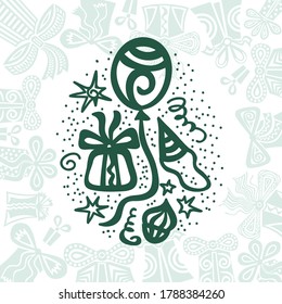Happy birthday greeting card. Vector illustration