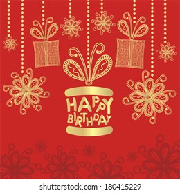 Happy birthday greeting card vector illustration