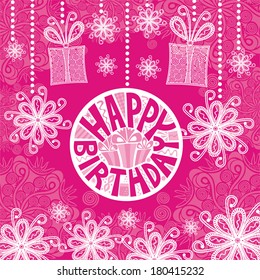 Happy birthday greeting card vector illustration