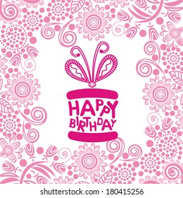 Happy birthday greeting card vector illustration