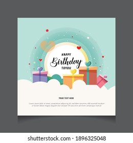 Happy birthday greeting card Vector design