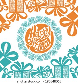 happy birthday greeting card vector illustration