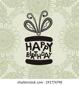 Happy birthday greeting card vector illustration