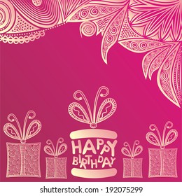 Happy birthday greeting card vector illustration