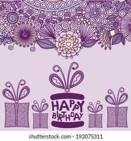 Happy birthday greeting card vector illustration