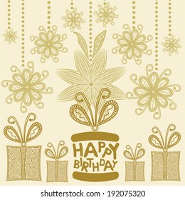 Happy birthday greeting card vector illustration