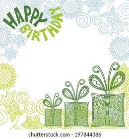 Happy birthday greeting card vector illustration