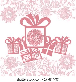 Happy birthday greeting card vector illustration