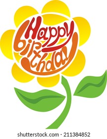 Happy birthday greeting card vector illustration