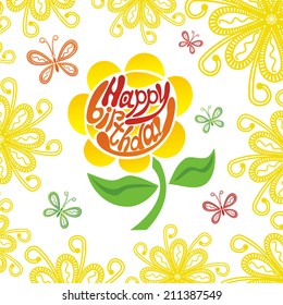 Happy birthday greeting card vector illustration