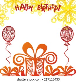 Happy birthday greeting card vector illustration