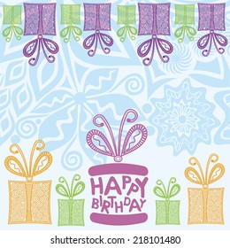 Happy birthday greeting card vector illustration