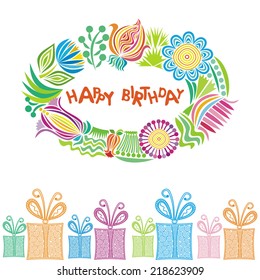 Happy birthday greeting card vector illustration