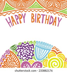 Happy birthday greeting card vector illustration