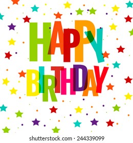 Happy Birthday Greeting Card  Vector EPS 10 illustration.