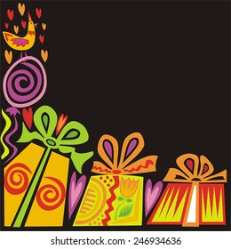 Happy birthday greeting card vector illustration