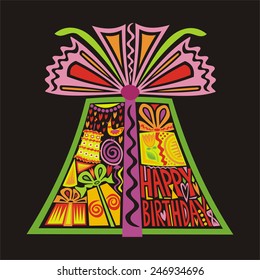 Happy birthday greeting card vector illustration
