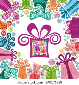Happy birthday greeting card vector illustration