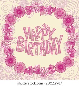 Happy birthday greeting card vector illustration