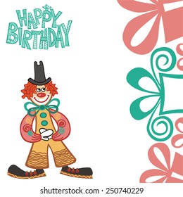 Happy birthday greeting card vector illustration