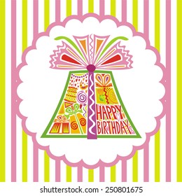 Happy birthday greeting card vector illustration