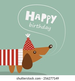 happy birthday greeting card. vector illustration