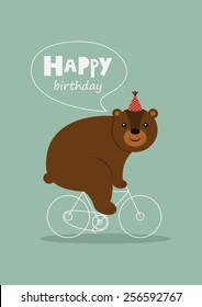 happy birthday greeting card. vector illustration