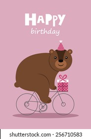 happy birthday greeting card. vector illustration