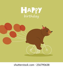 happy birthday greeting card. vector illustration