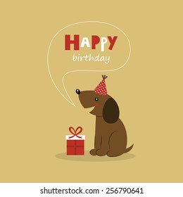 happy birthday greeting card. vector illustration