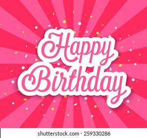 Happy Birthday greeting card. Vector illustration.